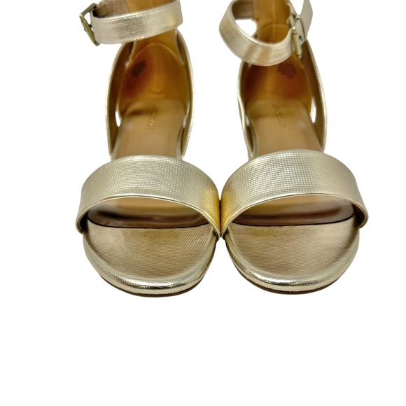 Aerosoles New Willowbrook Wedges Sandals Gold Metallic Holiday Party Size 12 - Picture 6 of 9